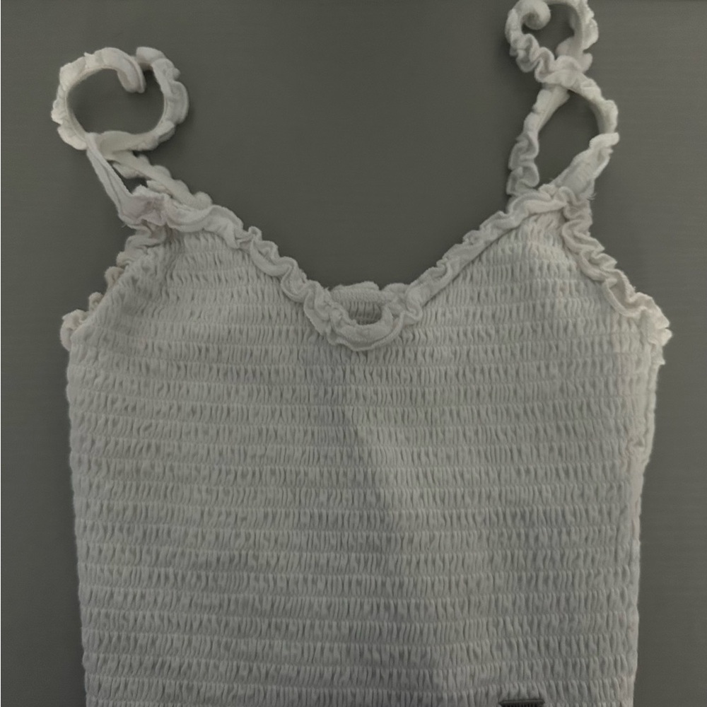 Hollister White Smocked Tank Top